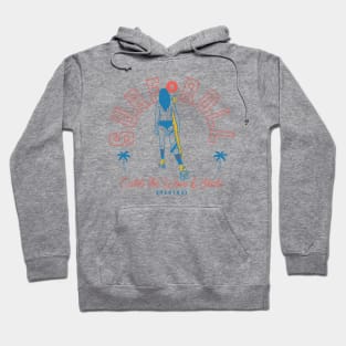 Surf And Roll | Retro Summer Roller Girl Surf and Skate Hoodie